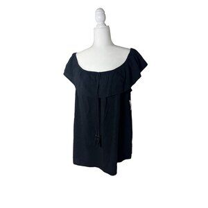 Style & Co Womens Ruffed Off the Shoulder Top Sleeveless Size XXL In Black